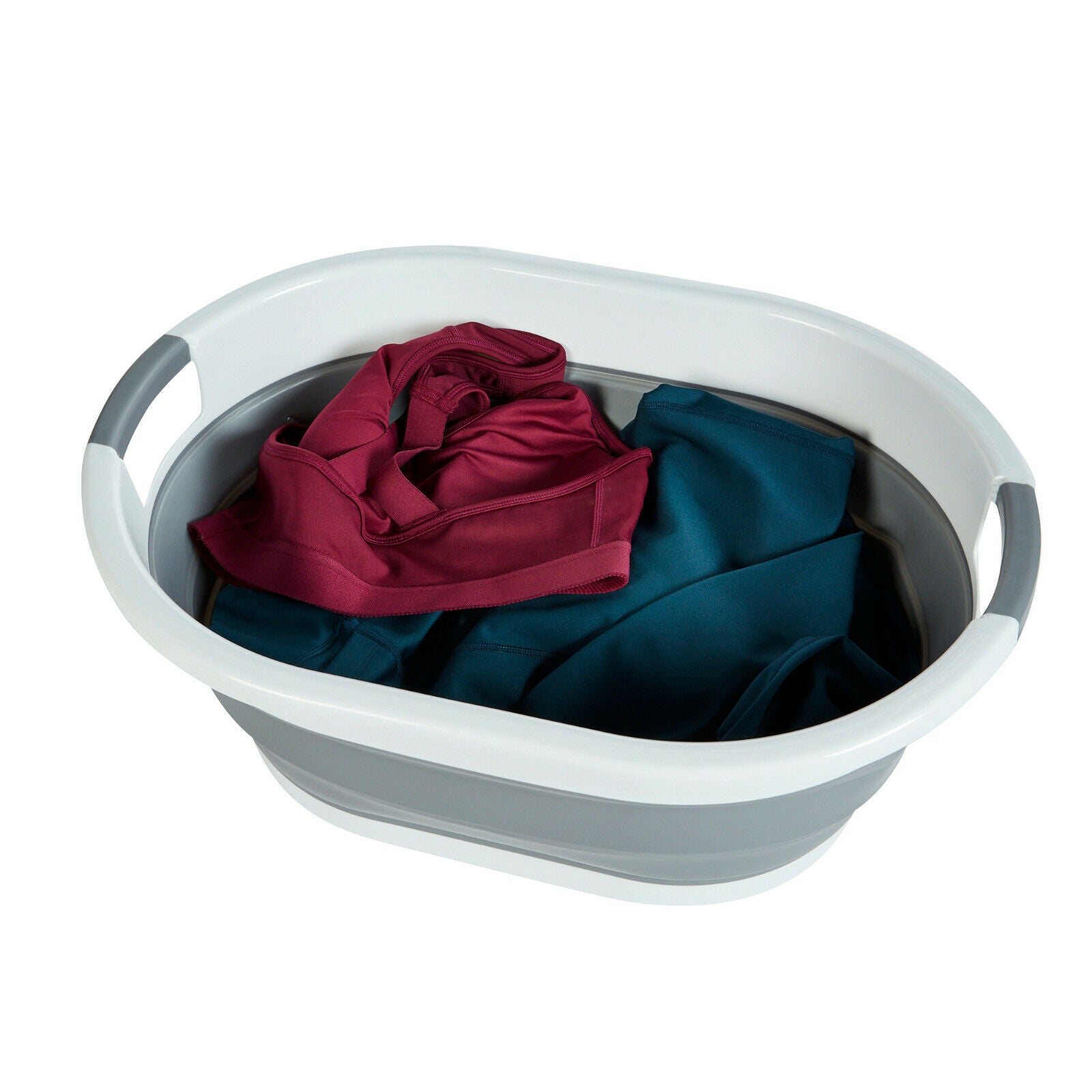 Silicone Collapsible Laundry Basket Folding Cloth Washing Storage Bin 22L