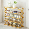 4/5-Tier Foldable Bamboo Plant Stand Free Standing Shoe Shelf Storage Organizer