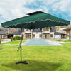 Garden Parasol Banana Cantilever Umbrella Crank Sun Shade Patio Outdoor W/ Base