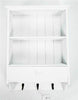 SHABBY CHIC WOODEN VINTAGE SHELF UNIT WITH DRAWER 3 KEY HOOKS WALL STORAGE WHITE