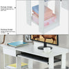 White Computer Desk with Drawers Shelf Study PC Table Home Office Workstation UK