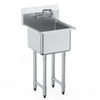 Commercial Utility & Prep Sink 1 Compartment Stainless Steel Backsplash
