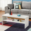 Coffee Table 2 Tiers Wood Tea Table Home Living Room Side Table White / Black UK