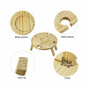 Folding Outdoor Garden Picnic Table With Glass Holder Wooden Wine Glass Rack