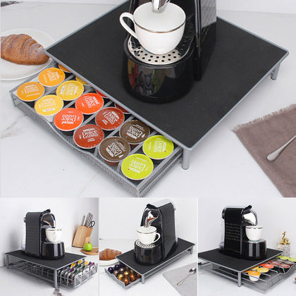 Coffee Pod Holder Tassimo Nespresso Dolce Gusto Capsule Drawers Stand Revolving