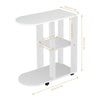 Side Table End Table Coffee Tray with Shelf Book Stand Home Living Room White BN