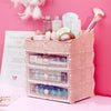 3 Tiers Makeup Case Desktop Storage Box Cosmetic Organizer Holder Drawer Jewelry