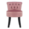 Bedroom Velvet/Linen Button Dressing Chair Cushiony Seat Piano Stool Wooden Legs