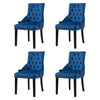 2pcs Accent Knocker Velvet Soft Fabric Dining Chairs Studded Padded Armchairs UK
