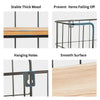 2 Tier Wall Mounted Metal Wire Wood Shelf Floating Shelves Kitchen Storage Rack