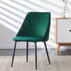 2Pcs Morden Velvet Dining Chairs Living Room Luxury Chairs Counter Chairs Green