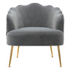 Velvet Fabric Scallop Back Chair Lounge Occasional Accent Sofa Armchair 5 Styles