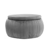 80cm Round Pouffe Ottoman Coffee Tea Table Velvet Padded Storage Stool Box Home