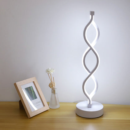 Elegant Spiral Table Lamp Bedside Bed USB Corded Led Light Night Light Reading