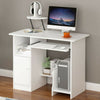 Wooden Computer Desk Laptop PC Table Shelves White Small Corner Workstation