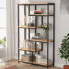 Open Bookshelf Rustic Industrial Style Shelves Wood and Metal Bookcase Furniture
