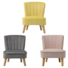 Velvet Fabric Tub Chair Armchair Home Cafe Lounge Bedroom Single Sofa Wood Legs
