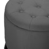 Chesterfield Storage Footstool Ottoman Round Button Tufted Top Stool Entryway UK