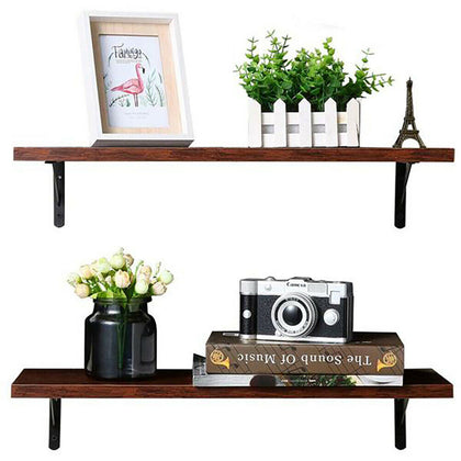 Set of 2 Floating Wall Shelves Picture Ledge Display Rack Book Hanging Shelf UK