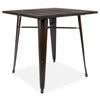 Industrial Dining Table Pine Wood Top with Brown Legs Vintage Retro 80*80cm