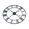 60cm Roman Numeral Wall Clock Indoor Outdoor Garden Metal 60CM Round Face Black