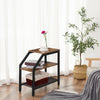 HOOBRO Side Table Narrow Bedside Table with 3-Tier Shelves Industrial End Table