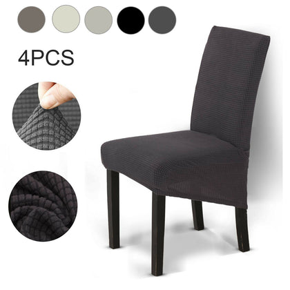 4PCS Dining Chair Seat Covers Slip Stretch Wedding Banquet Party Removable
