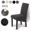 4PCS Dining Chair Seat Covers Slip Stretch Wedding Banquet Party Removable