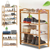 3/4/5 Tier Natural Wooden Bamboo Shoe Rack Organiser Stand Unit Storage Shelf