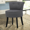 Velvet/Linen Dressing Table Stool Vanity Chair Bedroom Makeup Stool Seat Back