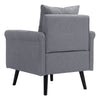 Upholstered Armchair Retro Linen Fabric Chair with Cushion Living Room Reception