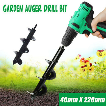 4cm X 22cm Universal Garden Planting Auger Spiral Hole Earth Drill Bit Tool UK