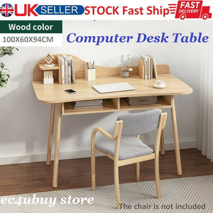 Computer Desk Wooden Writing Study Desk Home Office Storage Drawer Workstation