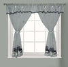 New Kitchen Curtain Window Curtain Net Set Rod Pocket Attached Valance Tiebacks