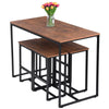 Bar Table and Stool Set For Kitchen Dining Room 4 Metal And Wood Stools High