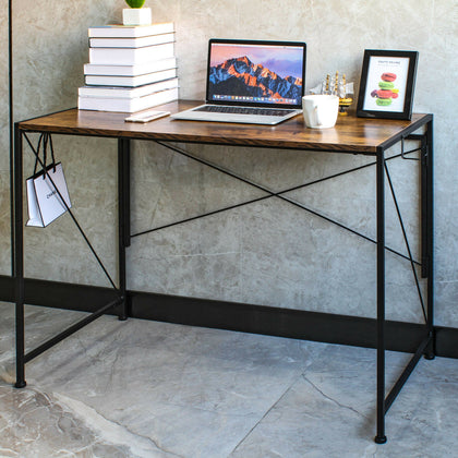 Folding Computer Desk Space Save Wooden Study Workstation Table Laptop Office PC