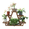 Carbonized Triangle 6 Tiered Corner Wood Plant Stand Flower Rack Indoor Outdoor