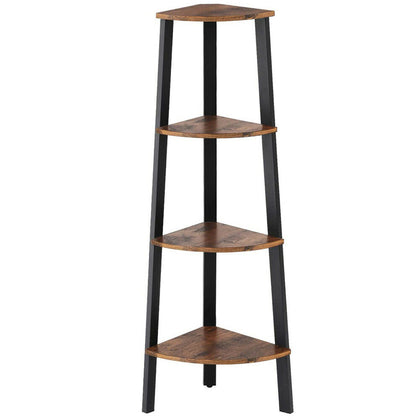 4TIER WOOD LADDER CORNER SHELF PLANT STAND STORAGE DISPLAY HOME OFFICE ORGANISER