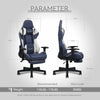 Office Gaming Chair 2D Armrests PC Computer Executive Seat Rocking Recliner Blue