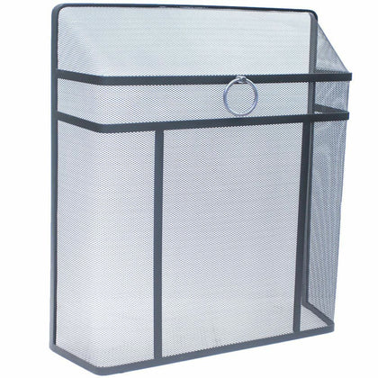 Octon Fire Guard Fire Screen 28 Inch Protector Black Chrome Ring Fireplace