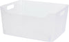 Clear Plastic Storage Basket Box Handy Home Kitchen Office School Organiser Tidy