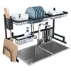 Waterproof Steel Over Sink Drying Rack Kitchen Shelf Utensils Dish Drip Holder