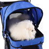 Lightweight Pet Stroller 3 Wheel Buggy Blue Folding Dog Puppy Pushchair Pram