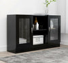 Slim Sideboard Black Modern Cupboard Cabinet Unit Storage Narrow Living Room