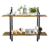 Floating Wall Shelves Rustic Wood Shelf Metal Hanging Storage Rack Shelving Unit