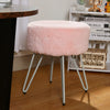 Shaggy Fluffy Vanity Stool Pouffe Footstool Hairpin Legs Dressing Table Chair