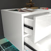 High Gloss Front Bedside Table Cabinet Nightstand White 2 Drawer RGB LED