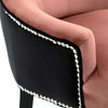 Velvet Dining Chair With Ring Knocker High Back Padded Seat Retro Button Studded