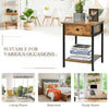 2-Tier Bedside Table Vintage Industrial End Table w/Drawer Wooden Bedroom Office
