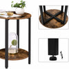 HOOBRO Round Side Table End Table Bedside Table 2-Layer Sofa Table Living Room